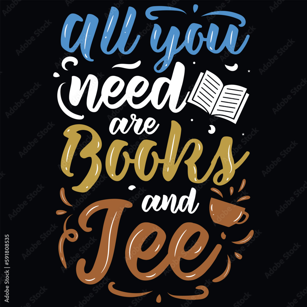 Book reading good book reading typography graphics tshirt design 