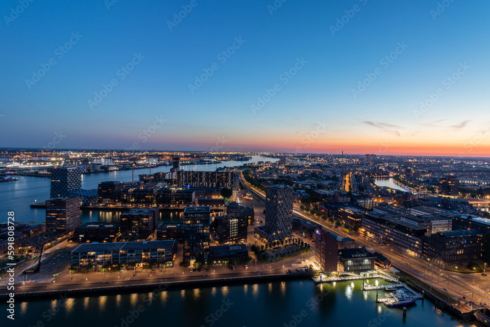 Sunset view from the Euromast in Rotterdam