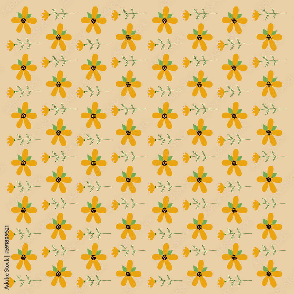 Retro Spring Floral Background, Pattern, Texture