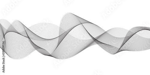 Abstract wave lines background with grey smooth element swoosh speed wave modern stream background. 