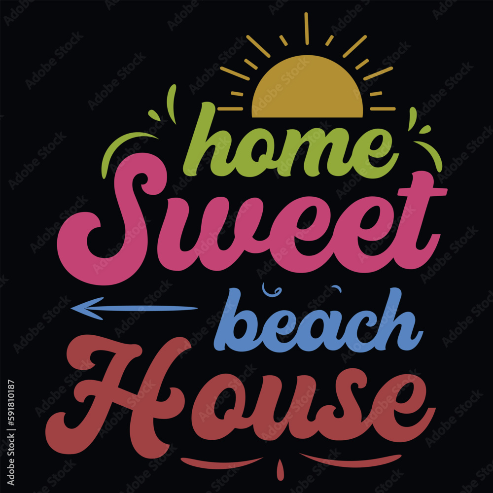 Summer surfing sea beach sea sunset sunshine typography graphics tshirt design 