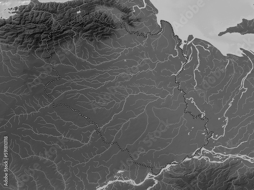 Monagas, Venezuela. Grayscale. No legend photo
