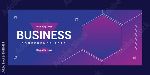 Business conference web banner template
