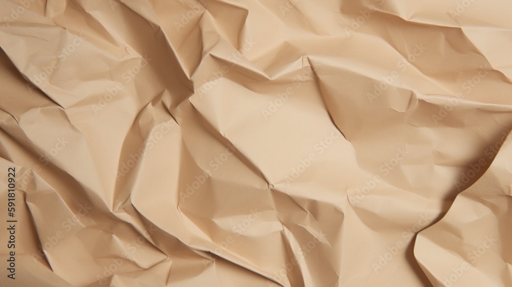 Crumpled brown paper background. Texture of crumpled paper.Generative Ai Crumpled brown paper background. Texture of crumpled paper.Generative Ai