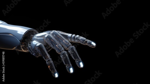 Futuristic AI Robotic Hand. Artificial Intelligence. Technology. Robot. Cyborg Hand
