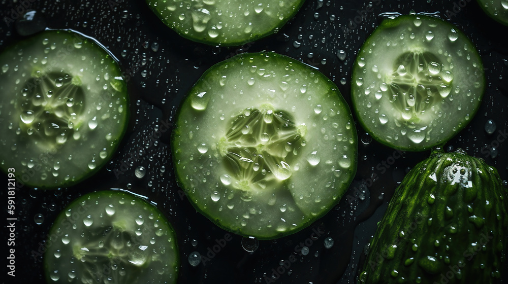 cucumber isolated on dark background. clipping path. Generative AI cucumber isolated on dark background. clipping path. Generative AI