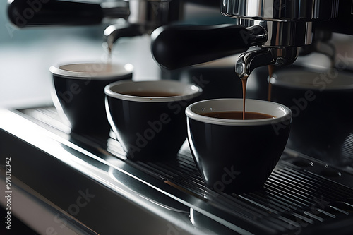 Coffee Preparation concept at coffee bar. Generative AI