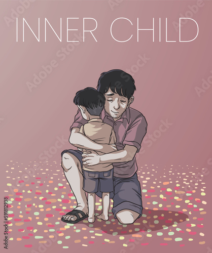 illustration of inner child healing visualization