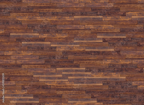 Parquet floor for the background. Oak wooden parquet of dark brown color. top view