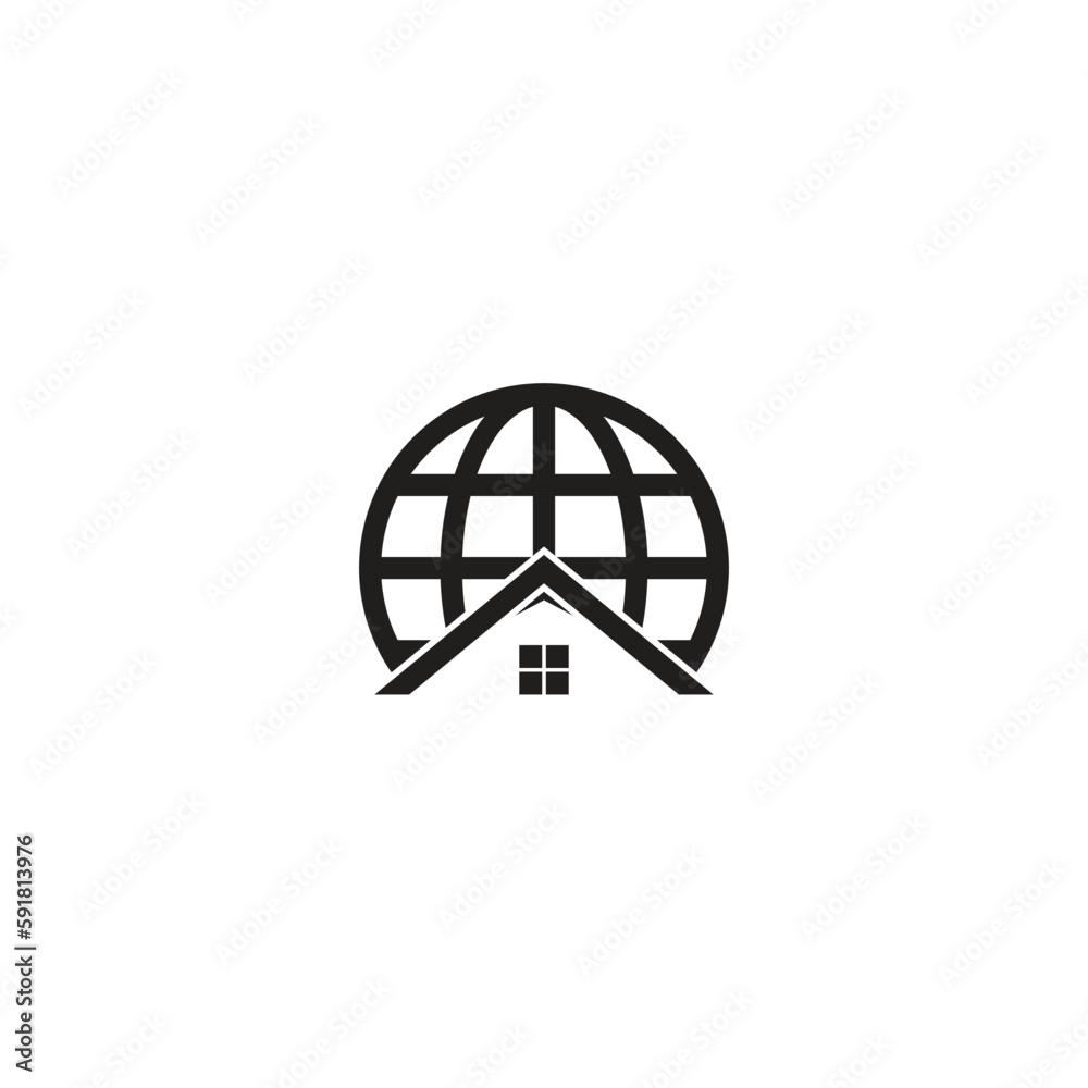 House and Globe logo or icon design House and Globe logo or icon design