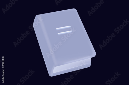 3d book. Closed instruction, guidebook or textbook for learning, vector illustration. The concept of education, the study of material, guide. Thick reference book with paper pages. Archival documents.