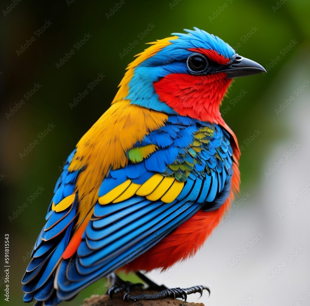 Obraz premium colorful bird, isolated background. Generative AI