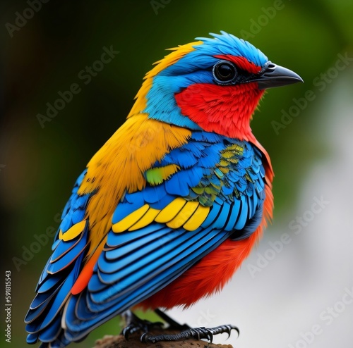 colorful bird, isolated background. Generative AI © PNG&Background Image