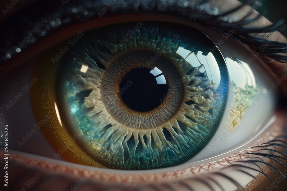 The Unreal Engine captures hyper-detailed close-ups of healthy eyes in cinematic shots with stunning visual effects, revealing their natural beauty, with generative AI technology