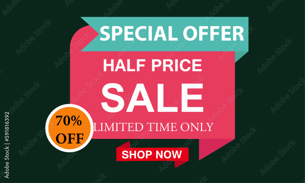 Fototapeta premium Special Offer Half Price Sale Banner