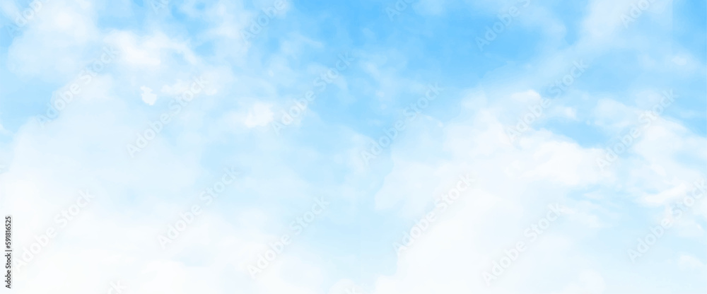 Cloudscape - Blue sky and white clouds. Vector illustrator Cloudscape - Blue sky and white clouds. Vector illustrator