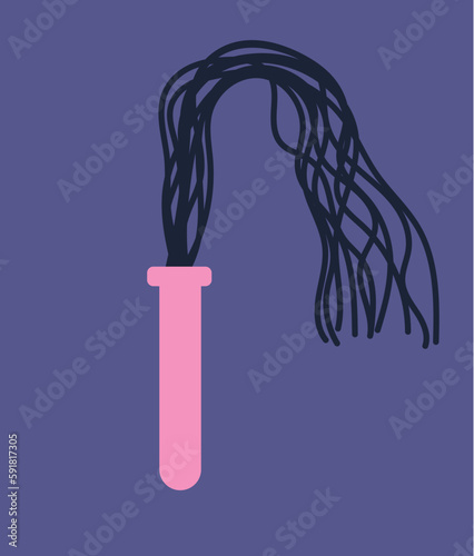 Concept Sex toys bdsm supplements. This flat conceptual illustration features a vector of pink sex toys, on a clean purple background. Vector illustration.