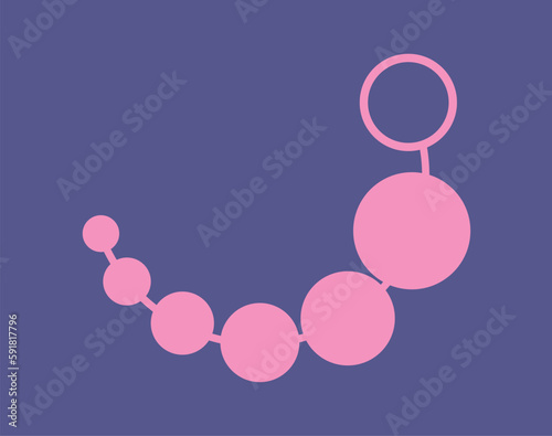 Concept Sex toys bdsm supplements. This flat conceptual illustration features a vector pink sex toy, on a clean purple background. Vector illustration.