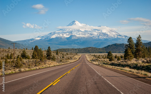 Mount Shasta and Roadwaya in the National Forest