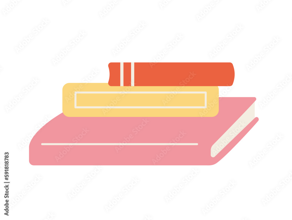 Concept Girl's stuff books. This illustration is designed in a flat, vector style with a clear concept of girls stuff. The cartoon design features a stack of books. Vector illustration. Concept Girl's stuff books. This illustration is designed in a flat, vector style with a clear concept of girls stuff. The cartoon design features a stack of books. Vector illustration.