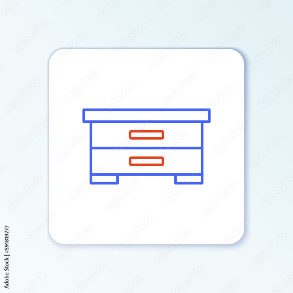 Line Hive for bees icon isolated on white background. Beehive symbol. Apiary and beekeeping. Sweet natural food. Colorful outline concept. Vector Line Hive for bees icon isolated on white background. Beehive symbol. Apiary and beekeeping. Sweet natural food. Colorful outline concept. Vector