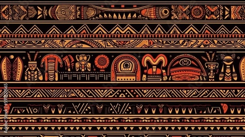 African tribal patterns, background texture design, print, web illustration, traditional art, Generative AI photo