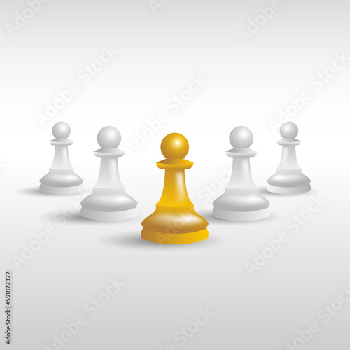 chess pawn figure stand out from the crowd