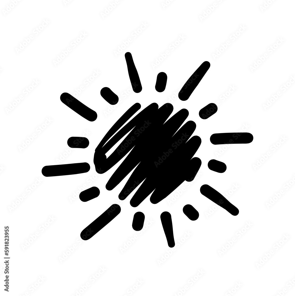 Scribble doodle sun hand drawn simple drawing vector icon weather climate positive emotion set Scribble doodle sun hand drawn simple drawing vector icon weather climate positive emotion set