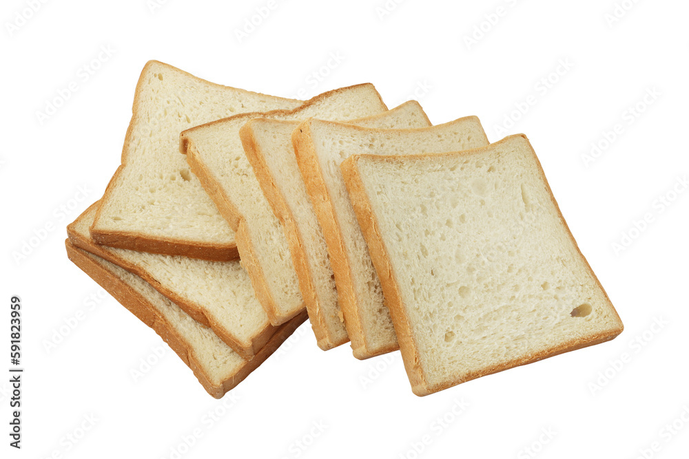 Fototapeta premium Slices of bread isolated on transparent background 