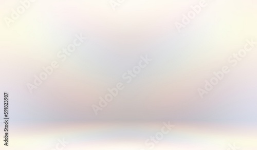 Pearl texture empty room 3d background. Light iridescent smooth wall and floor surface.