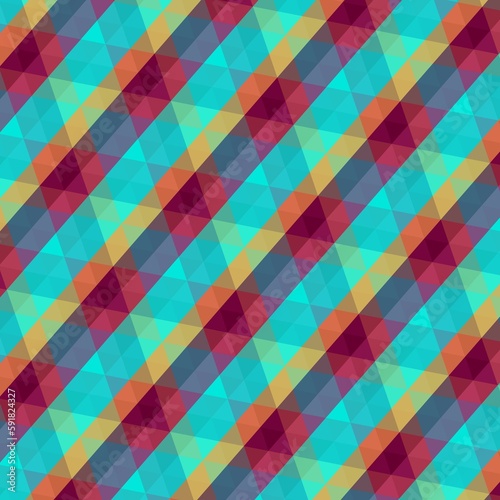 Illustration of an abstract, decorative background design with bright-colored triangle strips