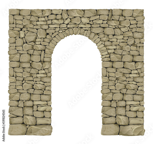 The texture of an arch made of wild stone
