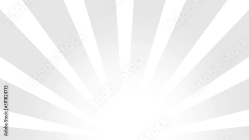 Radial sunburst background white sun rays. Vector