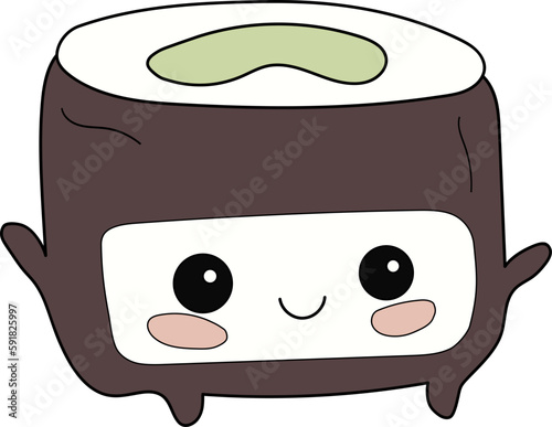 cute hand drawn sushi rolls