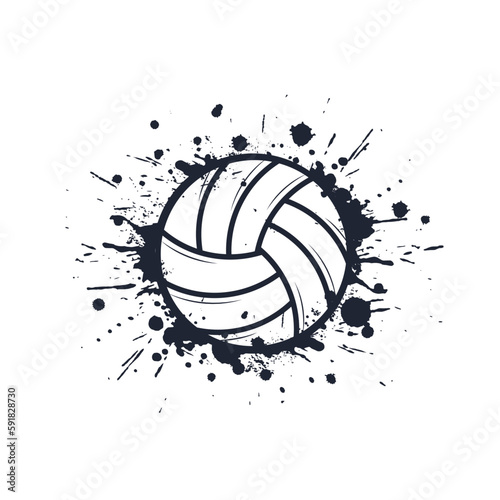 grunge volleyball vector