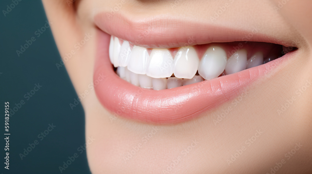 Fototapeta premium Perfect White Smile, Generative AI, Illustration