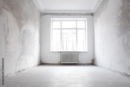 room light empty window background wood design interior home texture wall white. Generative AI.