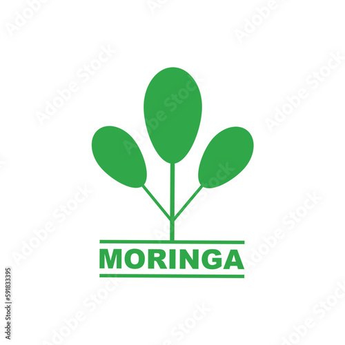 green moringa leaf logo, for herbal ingredients, moringa farming, health, medicine industry, beauty, therapy, concept design vector illustration icon template with a modern concept