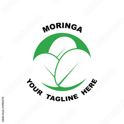 green moringa leaf logo, for herbal ingredients, moringa farming, health, medicine industry, beauty, therapy, concept design vector illustration icon template with a modern concept