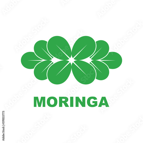 green moringa leaf logo, for herbal ingredients, moringa farming, health, medicine industry, beauty, therapy, concept design vector illustration icon template with a modern concept