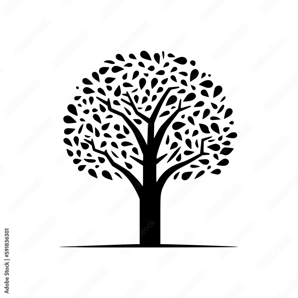 Tree vector illustration isolated on transparent background