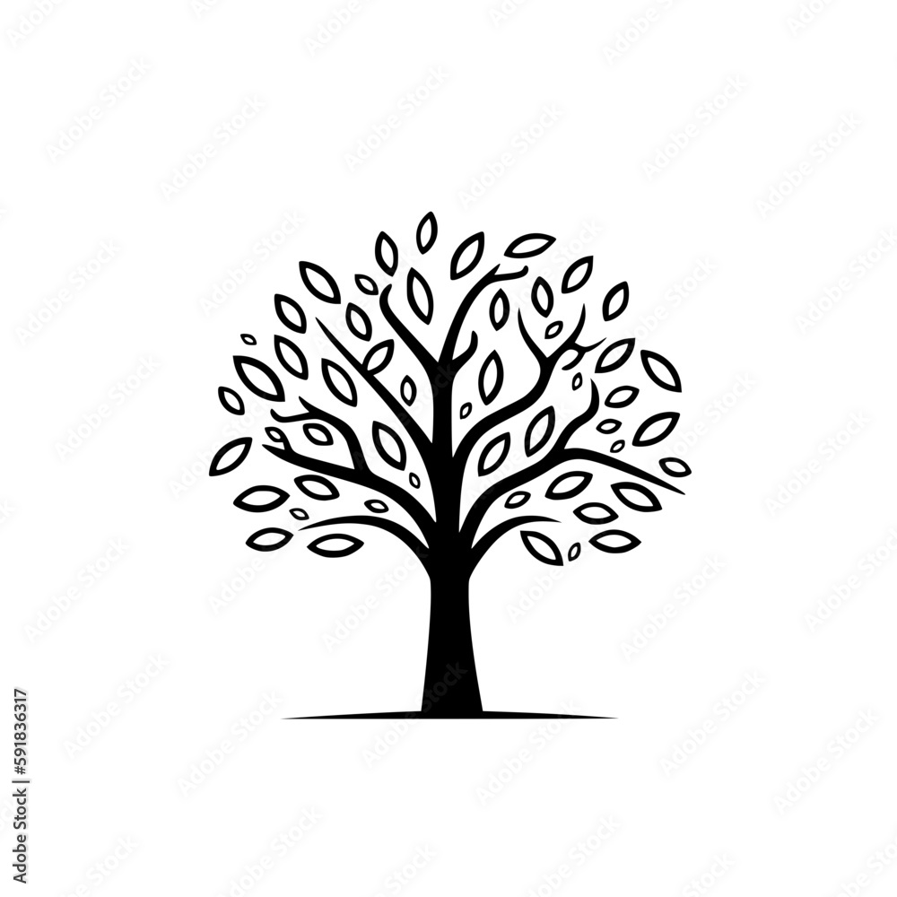 Tree vector illustration isolated on transparent background