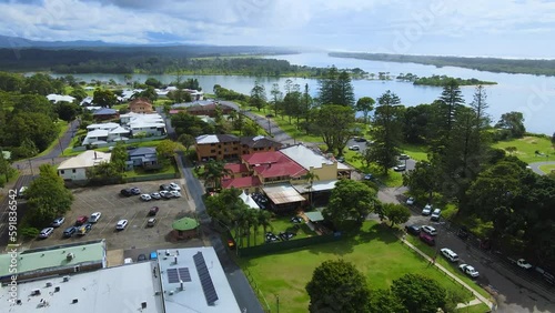 Aerial view of the Urunga town by the river in NSW, Australia photo