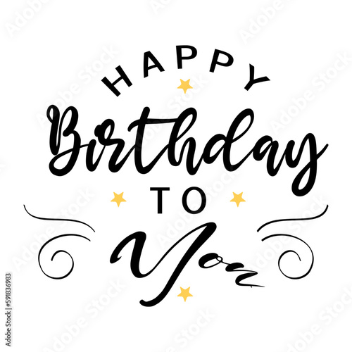 simple happy birthday typography lettering