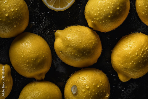 A yellow fruit with water drops on it