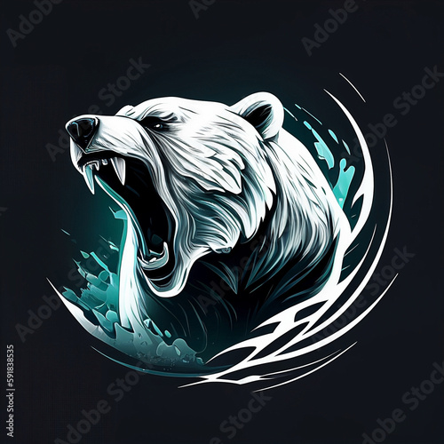 logo designs of polar bear. polar bear head. gaming logo. illustration of wildlife. AI generative