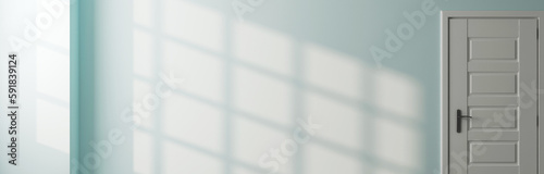 Large luxury modern bright interiors Living room mockup banner illustration 3D rendering computer digitally generated image