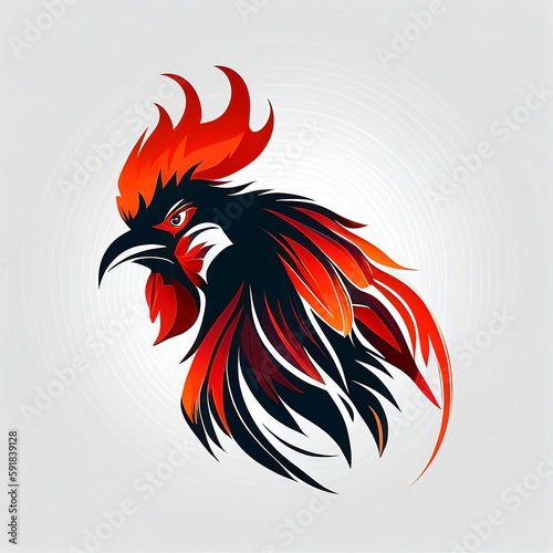 logo designs of rooster head. hen illustration. chicken logos. logo of wildlife. AI generative