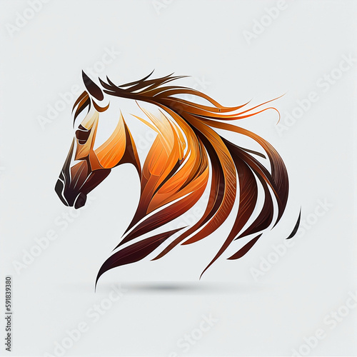 logo designs of horse head. horse illustration. farm animals. logo of wildlife. AI generative