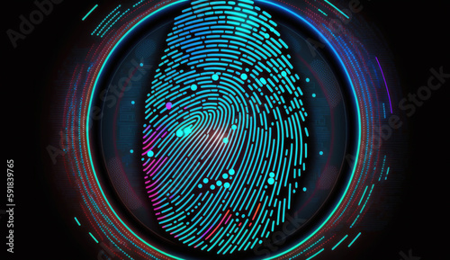 Fingerprint sensor  futuristic concept